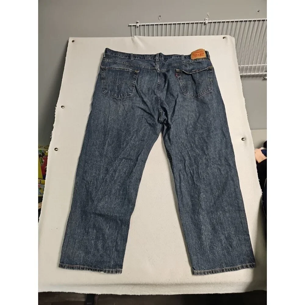 Levis 550 Relaxed Fit Jeans Mens 48x29‎ Blue Denim Medium Wash Tapered Leg